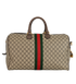 Medium Savoy Duffle Bag, &pound;595, Handbags, Beige/Brown, Canvas, Back view